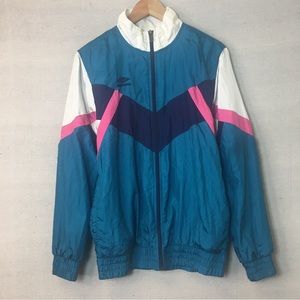 Vintage Umbro Premier Colorblock Retro Mens Lined Windbreaker
